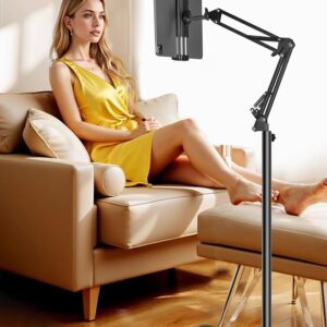 Tablet Floor Stand with 6.6lb Double Heavy Duty Stable Base Never Tip Over,