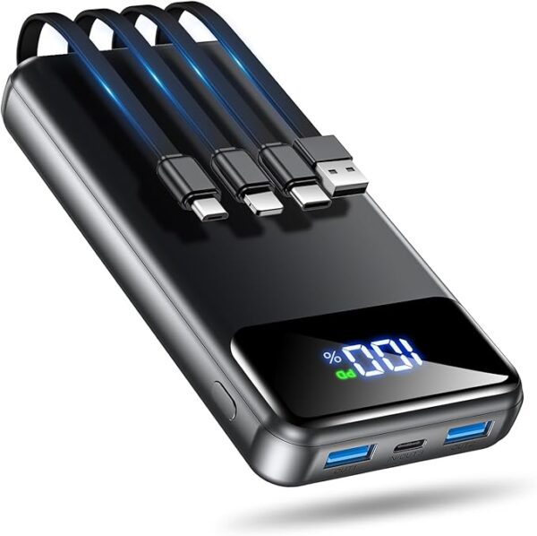 Portable Charger Power Bank 50000mAh Battery Pack, 22.5W Fast Charging PowerBank with Built in Cables,Travel Camping Essential USB-C Portable Phone