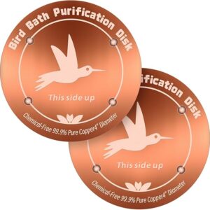 4'' Pure Copper Bird Bath Purification Disk,Set of 2,0.6mm thick,Reinforced Copper Purification Cleaner with Four-Point Support,