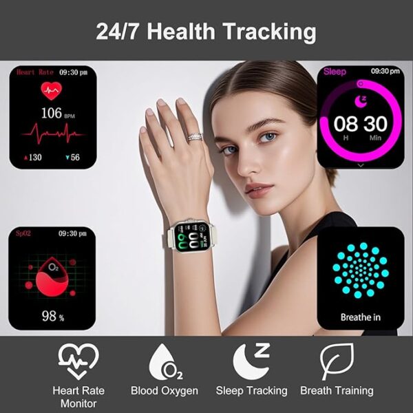 Smart Watches for Women Men Fitness Tracker Watch 2.04 HD Screen Sport Watch with ChatGpt AI Voice 3 Bands Step Counter 24/7 Heart Rate Sleep - Image 2