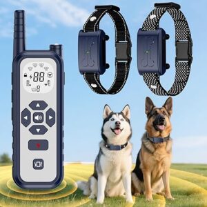 Wireless Dog Fence for 2 Dogs - Invissible Fence for Dogs with Training Collar, Rechargeable Pet Containment System