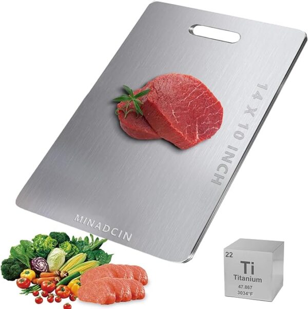 Titanium Cutting Boards For Kitchen, 100% Pure Cut Titanium Cutting Board, Food Grade Quality,