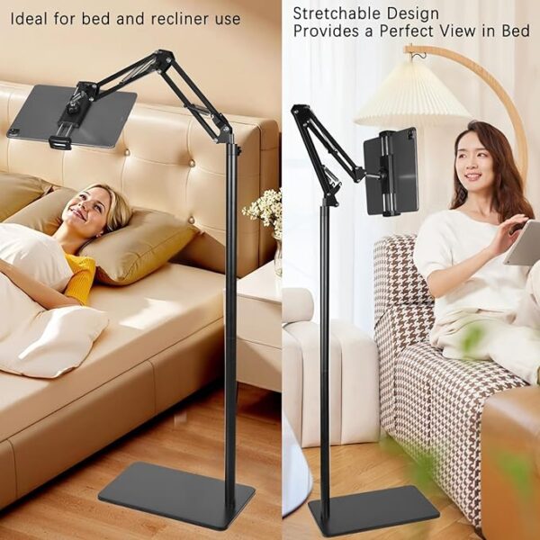 Tablet Floor Stand with 6.6lb Double Heavy Duty Stable Base Never Tip Over, - Image 2