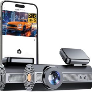 2.5K Car Dash Cam, VEEMENT Dash Camera for Cars, 1440P Car Dash Camera with APP, WiFi Dash Cams with WDR Night Vision,