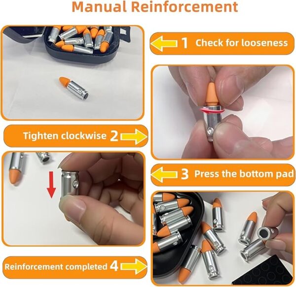 9MM Snap Caps Training Dummy Rounds, Reusable Dry Fire Training Round with Rubber Primer, - Image 3