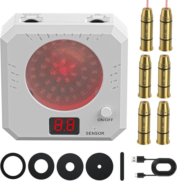.38 SPL Dryfire Training System Kit Includes 6pcs Laser Cartridge & Electronic Counting Target for Safe,