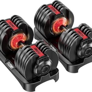 Adjustable Dumbbells Set of 2，Free Weights Dumbbells Set，Adjustable Dumbbell Set，52.5 lbs pair 105 lbs，15 in 1，