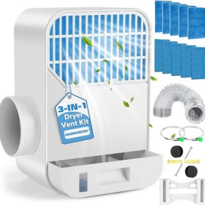 6-Layer Pro Indoor Dryer Vent Kit, Enhanced Air Quality, 3-in-1 Energy Efficient Dryer Lint Trap, 10ft foil hose & Water