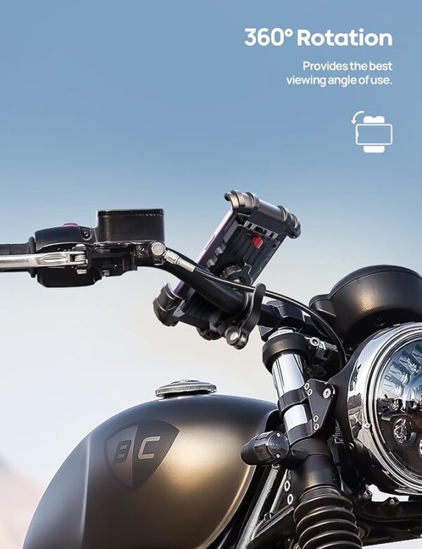 Lamicall Bike Phone Holder, Motorcycle Mount - Motorcycle Phone Holder, Handlebar Cell Phone Clamp, - Image 3