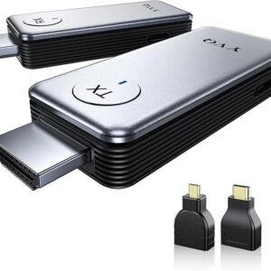 2025 Upgraded Wireless HDMI Transmitter and Receiver, 4K Decode 1080P Output,2.4G/5G Plug&Play