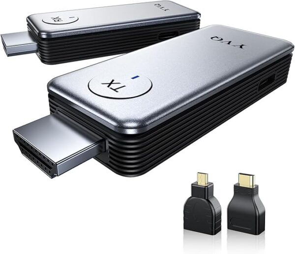 2025 Upgraded Wireless HDMI Transmitter and Receiver, 4K Decode 1080P Output,2.4G/5G Plug&Play