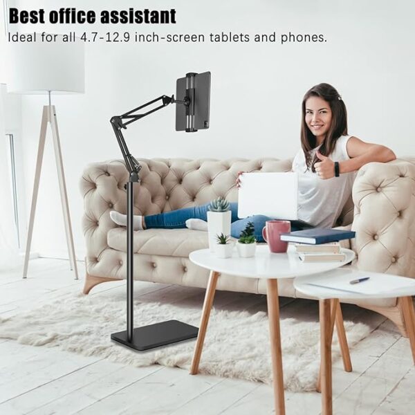 Tablet Floor Stand with 6.6lb Double Heavy Duty Stable Base Never Tip Over, - Image 3