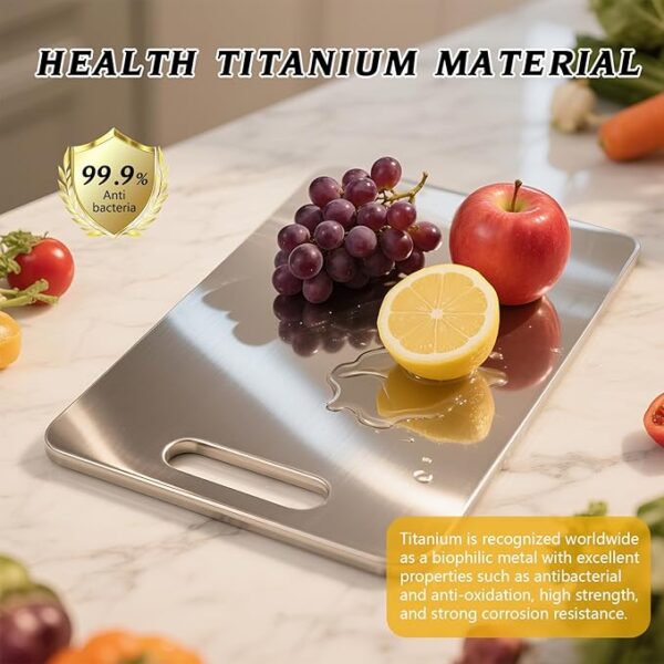 Titanium Cutting Boards For Kitchen, 100% Pure Cut Titanium Cutting Board, Food Grade Quality, - Image 3
