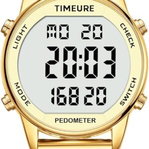 Women's Step Counter Pedometer Watch with Stainless Steel Bracelet, Stylish Design, No App,