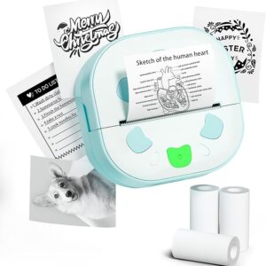 Sticker Printer, PrintPods Mini Printer, Bluetooth Portable Sticker Maker with 3 Rolls Paper,