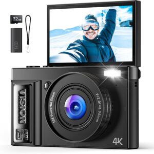 Digital Camera 4K for Photography Vlogging: 64MP Cameras for Video - 16X Zoom Photo Camera Gifts for Teens