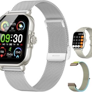 Smart Watches for Women Men Fitness Tracker Watch 2.04 HD Screen Sport Watch with ChatGpt AI Voice 3 Bands Step Counter 24/7 Heart Rate Sleep