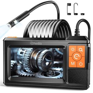 Dual-Lens Borescope with Light, Endoscope Camera with Light with 4.3" IPS Screen,1920P HD with 8 LED Lights