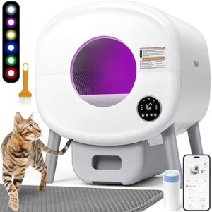 Automatic Cat Litter Box Self Cleaning for Multiple Cats – XL Smart Litter Box with App Control, Odor-Free Waste Disposal,