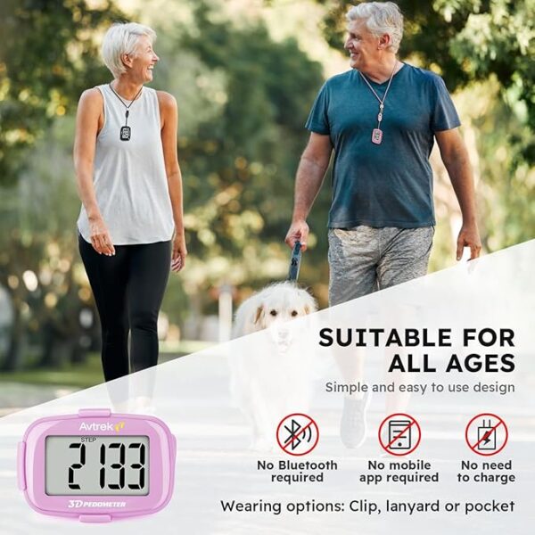 3D Step Counter Clip On with LED Backlight Pocket Pedometer for Walking Outdoor Activities Fitness Tracker Without Smartphone - Image 3