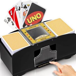 Automatic Card Shuffler 2 Deck | Battery Operated Uno Card Shuffler | Electric Playing Card Shuffler for Poker, Blackjack, Bridge & More | Casino-Grade,