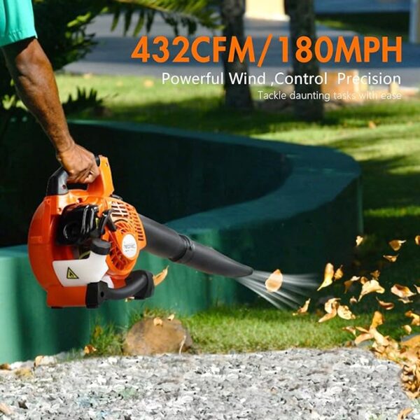 NEO-TEC Gas Leaf Blower-Handheld Light Gas Blower 25.4cc,432CFM,180MPH,2-Cycle,Ergonomic Harness System, - Image 3