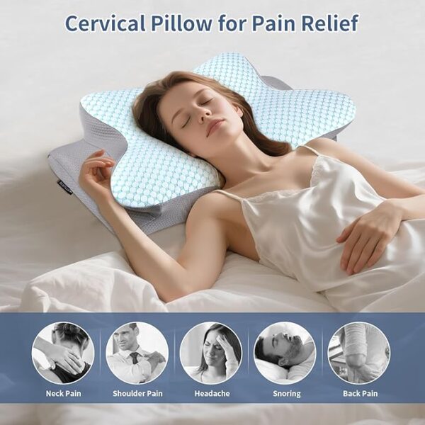 Cervical Neck Pillow - Ergonomic Side Sleeper Pillow for Pain Relief, Cooling Cervical Pillow for Sleeping, - Image 2