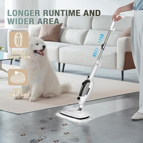 11-in-1 Steam Mop, Powerful Handheld Steam Cleaner for Home with 23FT Cord &15.2 OZ Water Tank, - Image 2