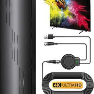 2025 Upgraded TV Antenna for Smart TV, 1800+ Miles Range Strongest for Local Channels with Amplifier Signal Booster,