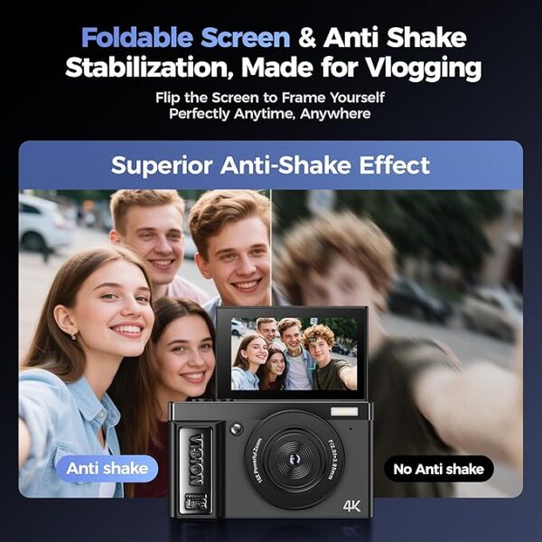 Digital Camera 4K for Photography Vlogging: 64MP Cameras for Video - 16X Zoom Photo Camera Gifts for Teens - Image 3