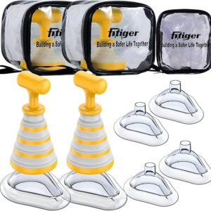 Choking Rescue Device 2 Pack, Anti Choking Device for Baby and Adults, Fitiger FoldPumpVac Airway Suction Device, First Aid Kit for Children and Adults