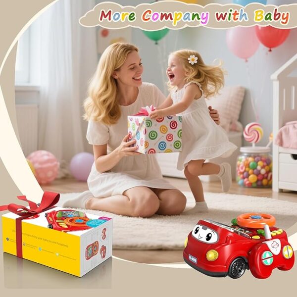 2-in-1 Toddler RC Car & Steering Wheel Toy with Music | Interactive Simulation Driving Adventure Toy for - Image 3
