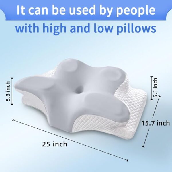 Cervical Neck Pillow – Dual-Layer Memory Foam Ergonomic Contour Pillow for Pain Relief & Shoulder Support, Cooling - Image 2