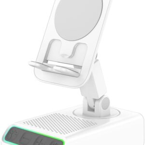 Adjustable Cell Phone Stand with Wireless Induction Bluetooth Speaker