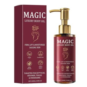 Magic Body Firming Oil, Luxury Body Oil for Crepe Skin, Skin Tightening & Moisturizing Serum with Vitamin E and Sweet Almond