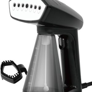 Osner Handheld Garment Steamer for clothes, 1450W Quick Heat Auto-trigger, Compact Travel Steamer, Clothes Steamer, Fabric Wrinkle Remover with Lint Brush Steam Nozzle (Black)