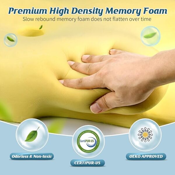 Cervical Neck Pillow - Cooling Pillow for Neck Pain Relief, Ergonomic Side Sleeper Pillow for Sleeping, Contour Memory Foam Pillows for Neck Support, - Image 3