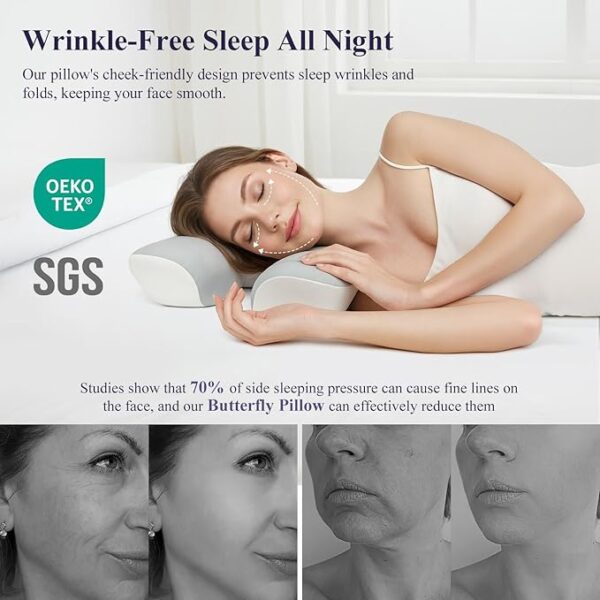Flawless Face Beauty Pillow,Anti Aging&Anti Wrinkle Face Pillow,Memory Foam for Neck Pain Relief,Ergonomic Cervical - Image 2