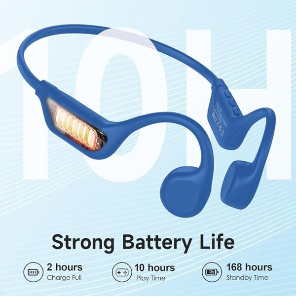 LOBKIN Bone Conduction Headphones Bluetooth 5.4, Open Ear Headphones with Mic, Wireless, 10H Playtime, IPX5 Waterproof Sports - Image 2