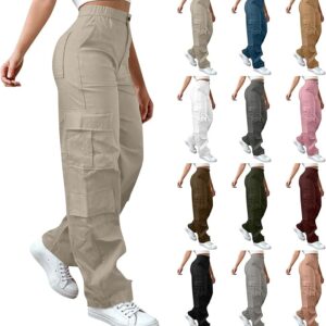 Cargo Pants for Women Wide Leg Casual High Waist Baggy Hiking Track Outfits Y2K Cute Sweatpants