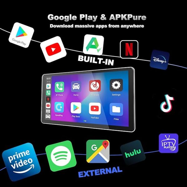 3-in-1 Wireless CarPlay Adapter & Android Auto Wireless Adapter, Plug & Play, Easy Setup, Supports Netflix, YouTube, TF Card, and More for Cars with OEM Wired - Image 3