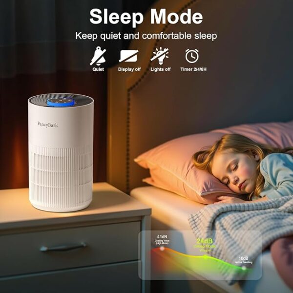 Air Purifiers for Home Bedroom Up to 1000 Ft², H14 True HEPA Room Air Purifiers for Bedroom With Sleep Mode Light Mode - Image 3