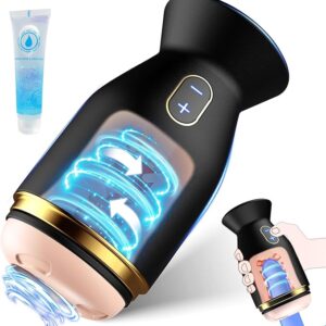 Flesh Male Masturbator Light Sex Toys for Men, Male Penis Training Vibrator with 7 Rotating Modes, Mens Sex Machine Masturbators Pocket Pussy Blowjob Toy Adult Stroker for Men Pleasure