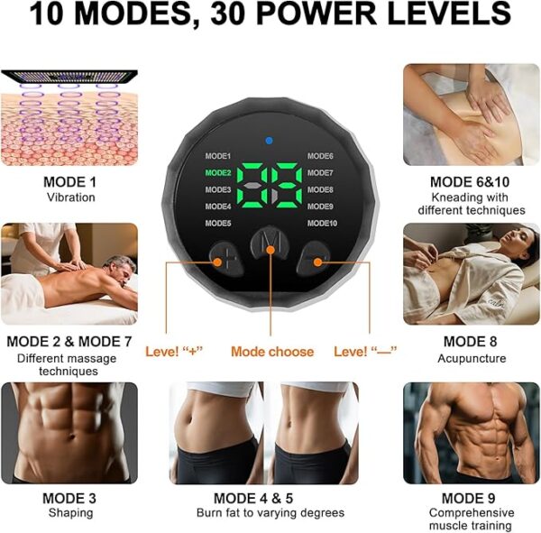 Electronic Muscle Stimulator - Portable Powered Ab Stimulator Muscle Toner for Muscle Conditioning,EMS Ab Machine,Fitness Strength Training Workout Equipment for Men and Women - Image 2