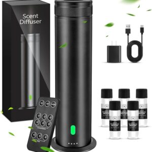 Waterless Scent Diffuser Starter Kit - Suitable for Home and Hotel Series Air Diffuser, 800 Square Inches of Coverage, 5 Kinds of Scented Essential Oils, Remote Control