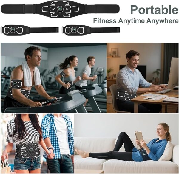 Electronic Muscle Stimulator - Portable Powered Ab Stimulator Muscle Toner for Muscle Conditioning,EMS Ab Machine,Fitness Strength Training Workout Equipment for Men and Women - Image 3