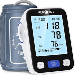RunStar Upper Arm Blood Pressure Monitor with Wide Range Cuff (8.6'' -16.5'') for Home Use FSA&HSA Eligible, Automatic Digital