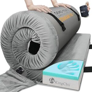 KingChii CertiPUR-US Memory Foam Camping Mattress, Portable Roll Up Travel Car Camping Mattress Sleeping Pad & Floor Mattress,