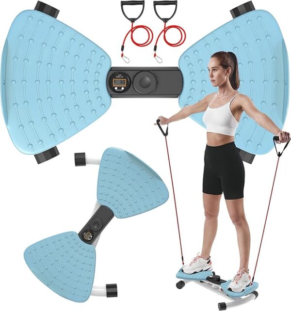renZEC Waist Twister Machine, Adjustable Exercise Twist Board for Women Men, Noiseless Ab Twister for Home Gym Equipment,