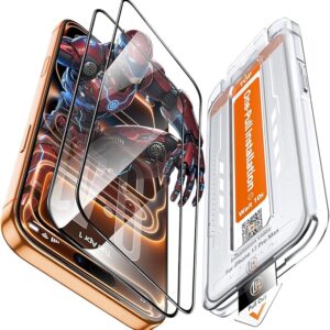 LK 2 Pack for iPhone 17 Pro Max Screen Protector Tempered Glass, Military Grade Shatterproof [Auto Dust-Elimination,